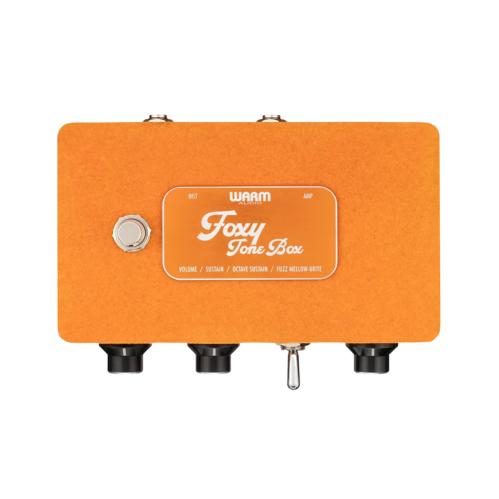 A top view of the Warm Audio Foxy guitar pedal